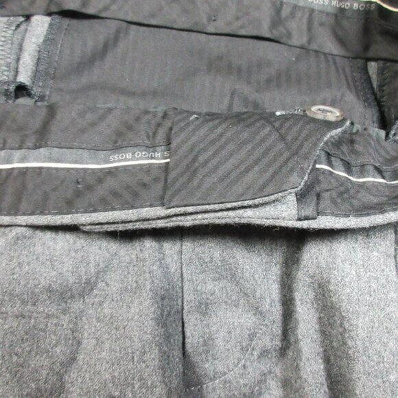 Hugo Boss mens gray 100% Wool cuffed pleated dress pants 34x29 EUC - Picture 3 of 6